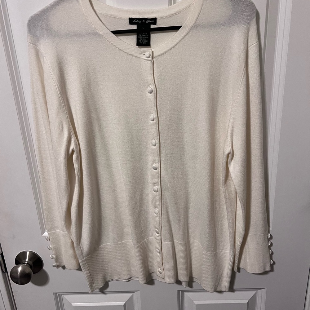 Cream Button-Up Cardigan